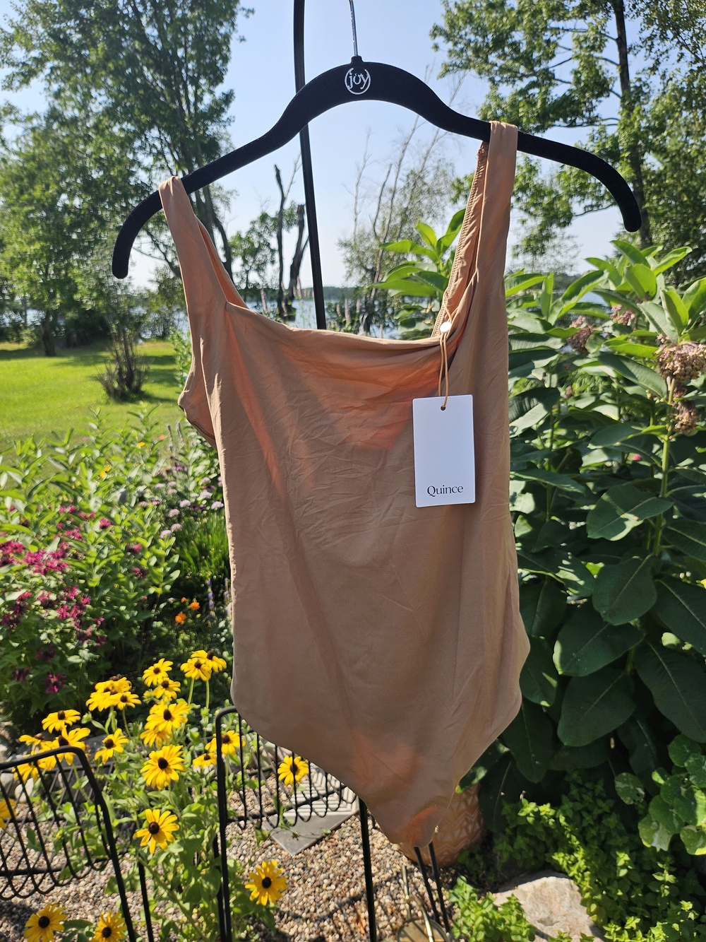 Quince Women's Tank Bodysuit in Light Tan